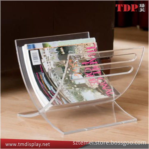 creative modern clear acrylic magazine display rack